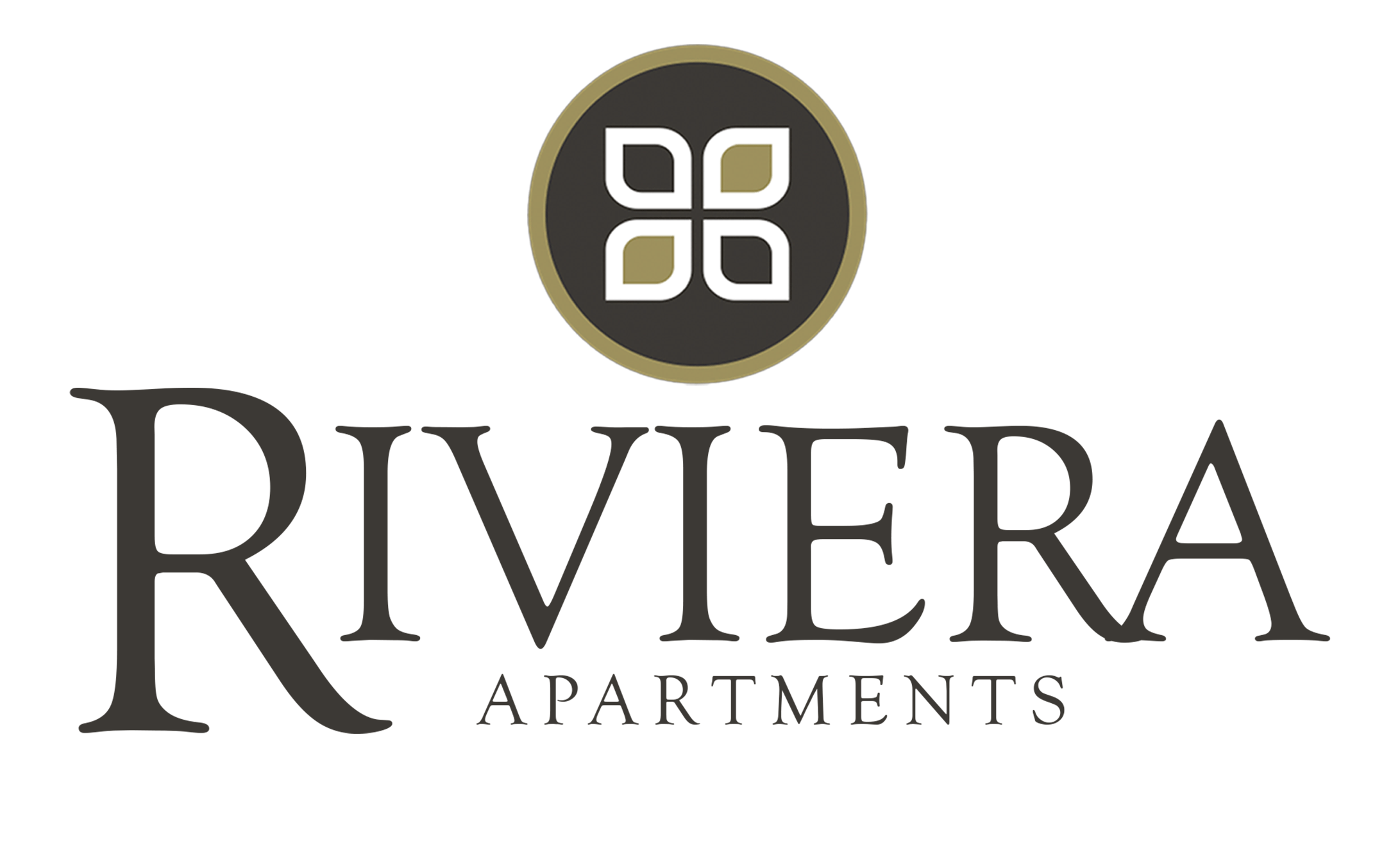 Property entrance sign with logo at Riviera Apartments, Waco, TX 76708